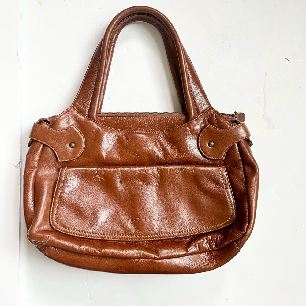 Derek Alexander Leather Purse Cognac Brown Handbag Small